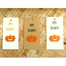 Happy Halloween labels oranje pompoen